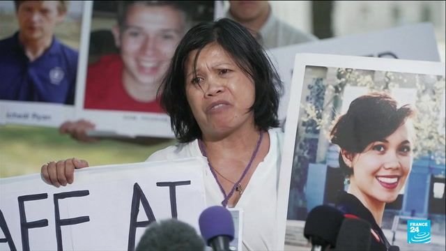 Boeing crash victims' families protest as CEO testifies in Congress