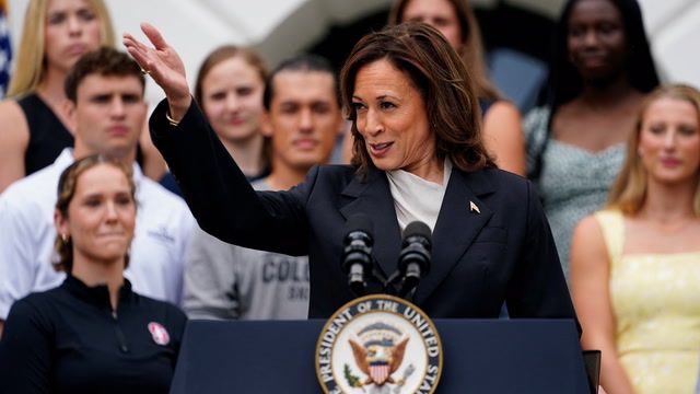 Harris hits at Trump's criminal record in first campaign speech