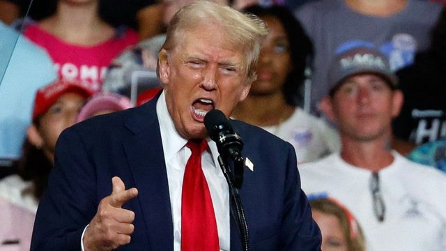 Trump slams Harris as ‘radical’ in first rally since Biden’s exit